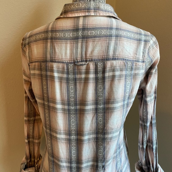 Pink and White Plaid Flannel - Picture 6 of 7